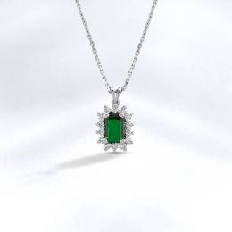 Smaragd Diamant Halskette
