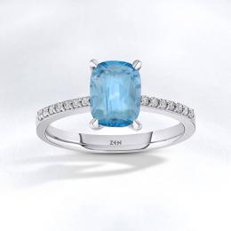 Blue Topas Diamond Ring