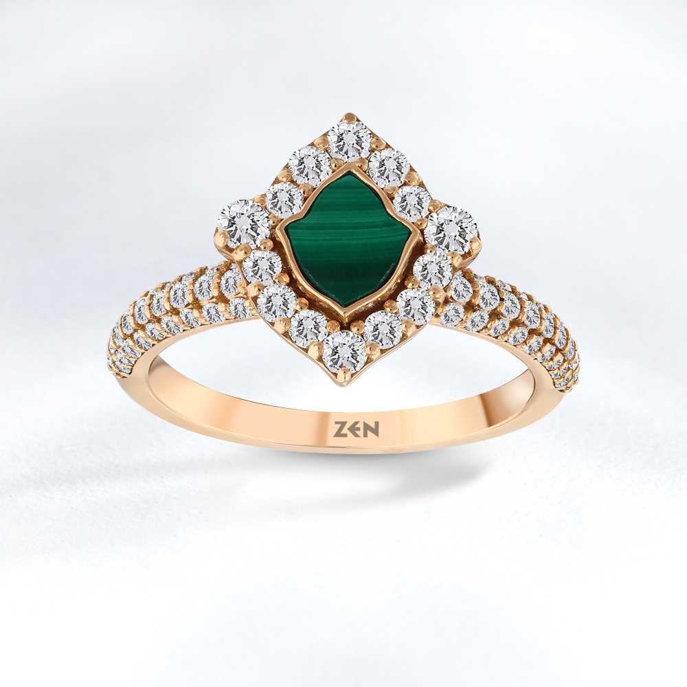 Malachit Diamant Ring