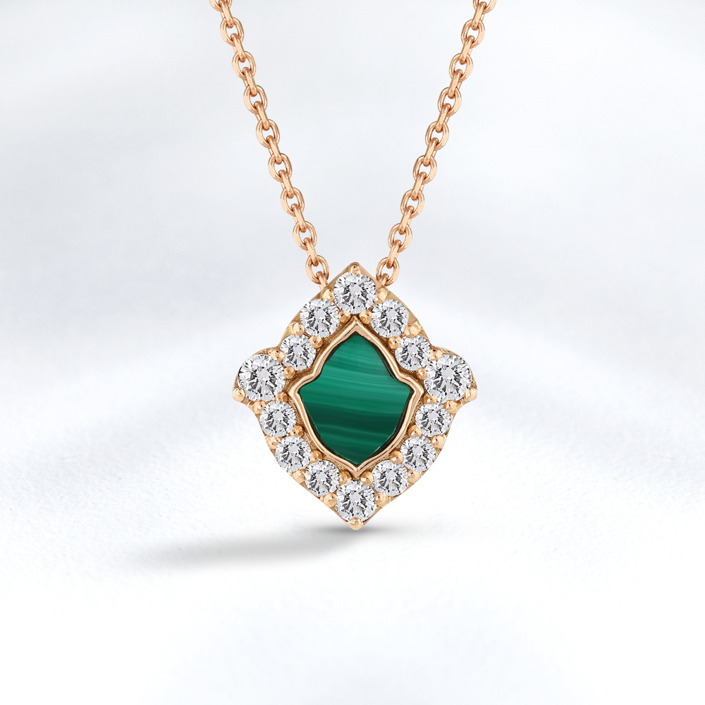 Malachit Diamant Halskette