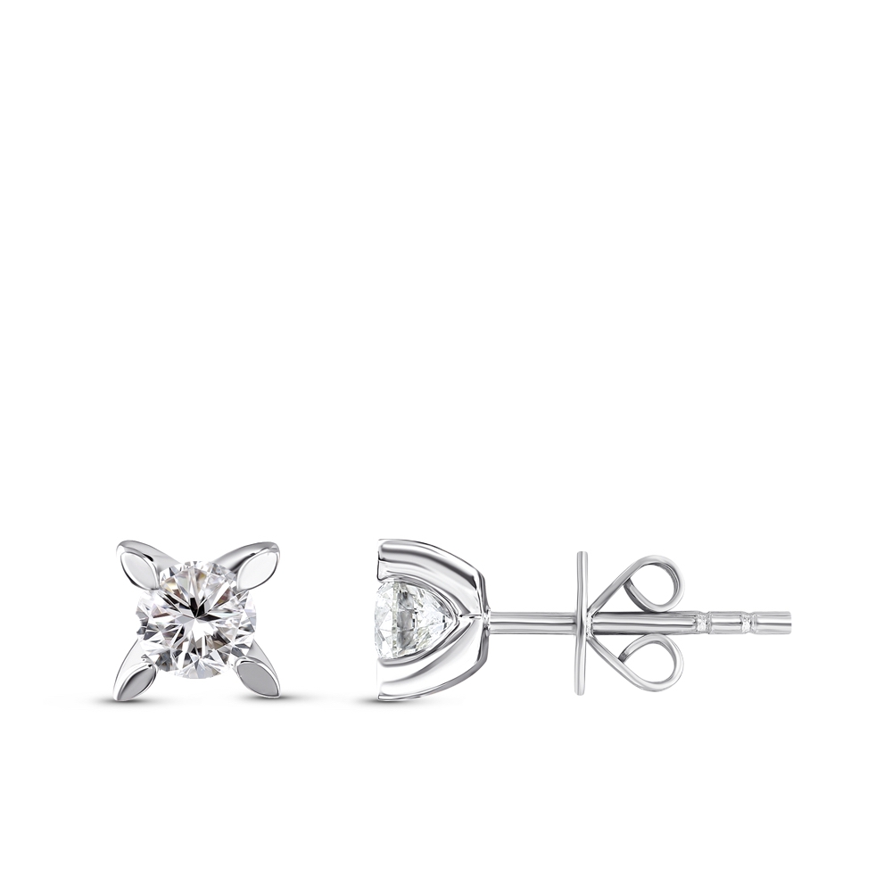 Solitaire Diamond Stud Earrings