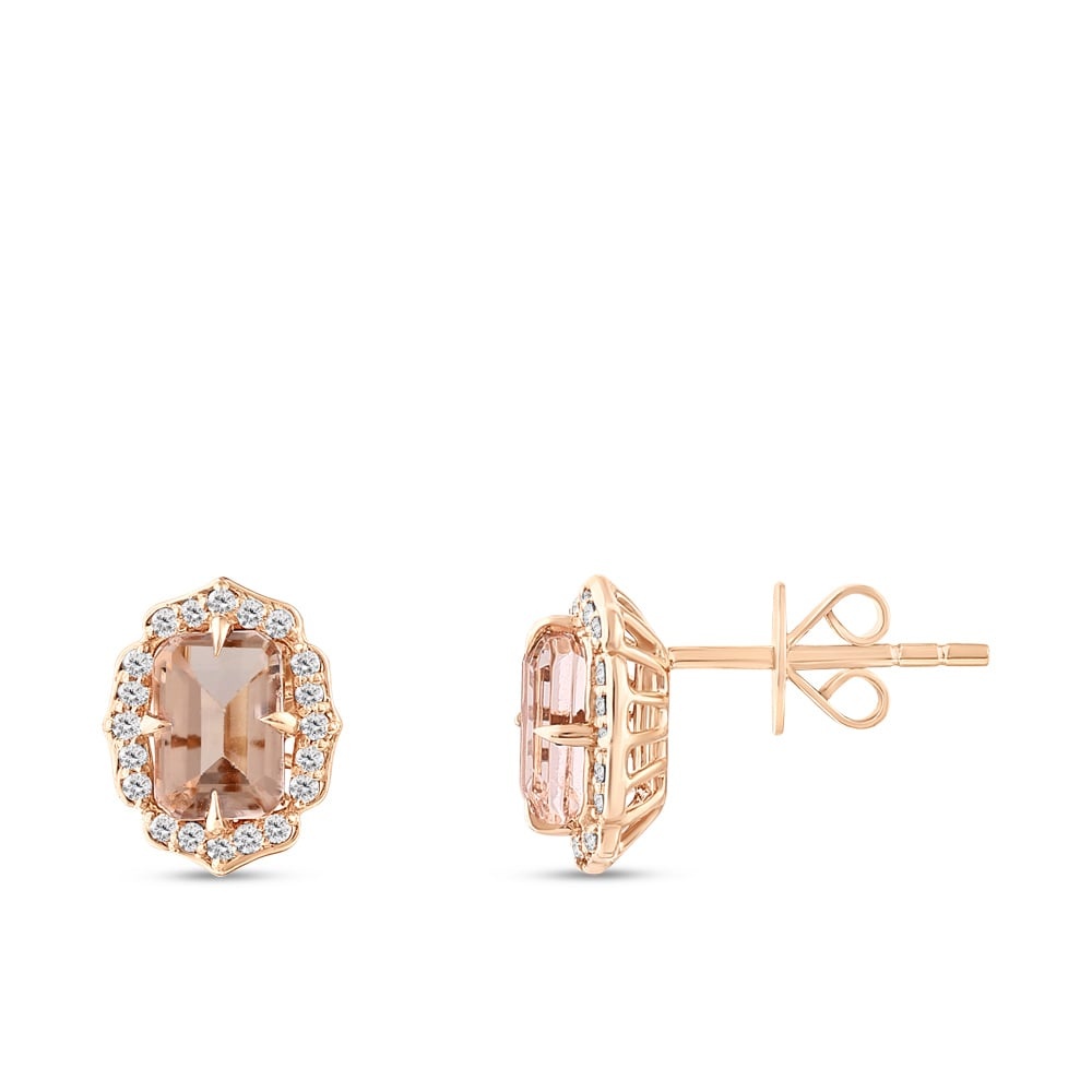 Vintage Morganit Diamond Earrings